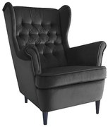 Herry Velvet fotel, fekete