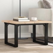 tömör fenyőfa és öntöttvas O-vázú dohányzóasztal 60x60x40,5 cm