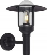 Kültéri kerti fali lámpa ipari fekete átlátszó V-tac