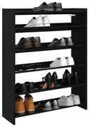 fekete szerelt fa cipőtároló szekrény 80x25x100 cm