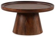 Sötétbarna mangófa kerek dohányzóasztal ø 80 cm Rose – MOME