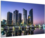 Jachtok és felhőkarcolók képe (90x60 cm)