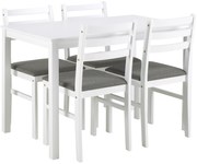 MAZZONI EXPORT TORINO étkezőgarnitúra asztal + 4 szék Fehér/Világosszürke (Savana 21 szövet) - FA ÉTKEZŐ GARNITÚRA KONYHÁBA/ÉTKEZŐBE