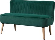 HOMCOM kétüléses kanapé — kompakt, bársonyhatású ülőgarnitúra nappaliba és kis terekbe, sötétzöld (117 x 56,5 x 77 cm) | Aosom