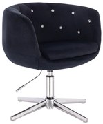 HR333CCROSS Fekete modern velúr szék krómozott lábbal