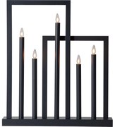 Eglo 410952 - Karácsonyi gyertyatartó FRAME 5xE10/3W/230V fekete
