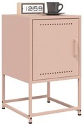 2 db rózsaszín acél éjjeliszekrény 36x39x60,5 cm