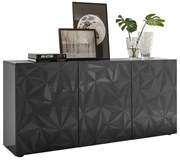 PRISMA Antracit szürke Komód 3 ajtós 181cm