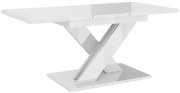 Maasix WTG magasfényű 6-8 személyes bővíthető étkezőasztal Fehér