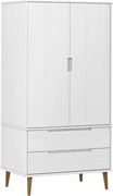 vidaXL MOLDE fehér tömör fenyőfa gardrób 90 x 55 x 175 cm