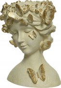 Virágtartó fedél mellszobor nő pillangók arany dekoráció
