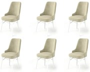 Pare Cream and White étkezőszék szett, 6 db