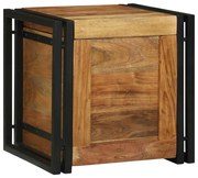 Tárolódobozok Barna és fekete 40 x 40 x 40 cm Tömör akácfa