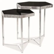 Milos dohányzóasztal szett Fekete - Króm