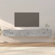 3 db betonszürke fali TV-szekrény 100 x 34,5 x 40 cm