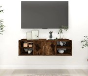 füstös tölgy színű szerelt fa fali polc 102x30x29 cm