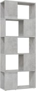 vidaXL betonszürke térelválasztó könyvszekrény 60 x 24 x 155 cm
