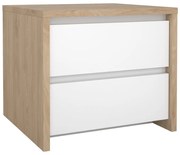 Fehér-natúr színű éjjeliszekrény Next – Tvilum
