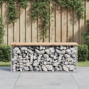 tömör fenyőfa gabion kerti pad 103x31,5x42 cm