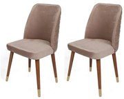 Hugo Beige and Walnut étkezőszékek, 2 db