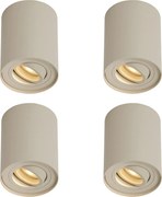 4 darabos modern, felületre szerelhető spotlámpa szett bézs GU10 50mm forgatható és dönthető - Rondoo Up