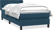 vidaXL sötétkék bársony rugós ágy matraccal 80x210 cm