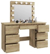 Fésülködőasztal  LED tükörrel Daniella tölgy craft