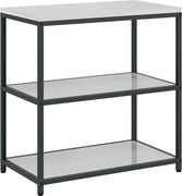 vidaXL Konyhai Tárolás polcokkal tárolóval Ezüst 60 x 50 x 92 cm Acél