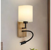 Brilagi Brilagi -LED Rugalmas fali lámpa NUBILA WOOD 1xE27/25W/230V + LED/3W tölgy/fekete/krémes BG1562