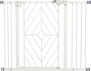 PawHut Kutyakorlát Lépcsőhöz, Automatikusan Záródó Ajtóval, 74-100 cm, Ajtó Biztonsági Kerítés, Fúrás Nélkül, Kutyabariér, Fehér | Aosom