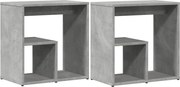 vidaXL 2 db betonszürke szerelt fa kisasztal 50x30x50 cm