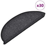 30 db antracitszürke félkör alakú lépcsőszőnyeg 56 x 17 x 3 cm