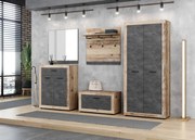 Kétajtós Gardróbszekrény Öregfa/Betonszürke Színben. LUNA2