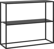 HOMCOM Fésülködő Asztal, Előszoba Asztal 2 Polccal, 90 x 30 x 75 cm, Ipari Stílusú Oldalsó Asztal, Kanapéra, Kicsi Terekhez, Bejárathoz, Előszobához,