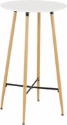 Bárasztal, fehér/tölgy, átmérő 60 cm, IMAM