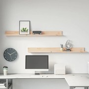 2 db tömör fenyőfa falipolc 110 x 11 x 9 cm