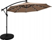 Houseland Zyra kerti napernyő Led világítással 300 cm világosbarna