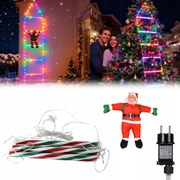 Mikulás a létrán Dekoráció Bejárati Erkély Kémény Karácsonyi ünnepek