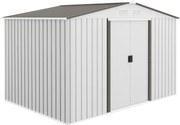 Outsunny Kertiszerszám Tároló 5 m² Alapzattal, 4 Szellőzőnyílással és 2 Csúszó Ajtóval, Acél Kerti Szerelő Conténer, 277x195x192 cm, Ezüst | Aosom