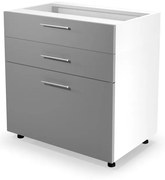 Alsó szekrény Vento D3S-80 / 82, fehér / szürke