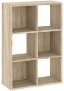 Könyvespolc 6 Rekeszes Tölgy Színben CATCHY 61 cm