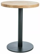 Fekete étkezőasztal tölgy asztallappal PURO II fi 60