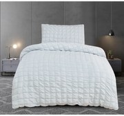 Világosszürke egyszemélyes krepp ágyneműhuzat 140x200 cm Naomi – My House