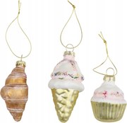 Karácsonyfa gömbök édességek 5x5x11cm kpl. 3 db Articasa üveg