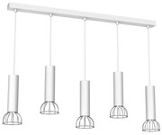 Csillár zsinóron DANTE 5xGU10/25W/230V fehér/fényes króm