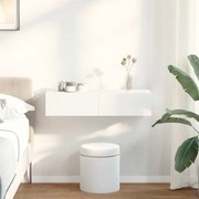 Falipolc fiókokkal fehér 80x33x17 cm műszaki fa