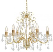 aranyszínű kerek csillár kristálygyöngyökkel 6 x E14