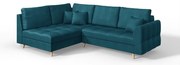 Türkiz sarokkanapé (bal oldali) Ariella – Ropez