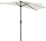 Outsunny Napernyő 270x137x236 cm-es Kerti Napernyő Kézi Forgató Rendszerrel és Félkör Alakú Kivitellel Teraszhoz, Pavilonhoz, Medencéhez - Krém | Aoso
