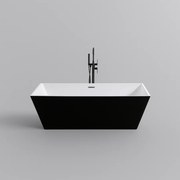 CUBE szabadon álló fürdőkád, fekete-fehér, 170x75x58 cm